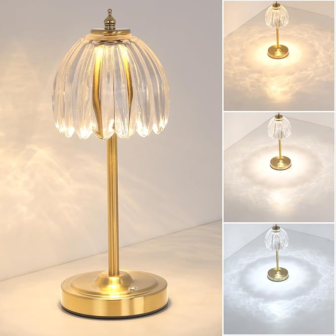 Shenmoyl Tulip Table Lamp with 5000mAh Battery & Touch Control, Cordless Table by Shenmoyl