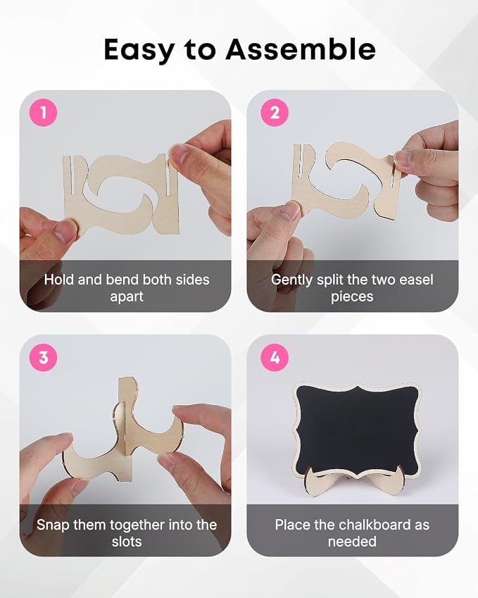 Uniclife 24 Pack Mini Chalkboard Signs - Image 5