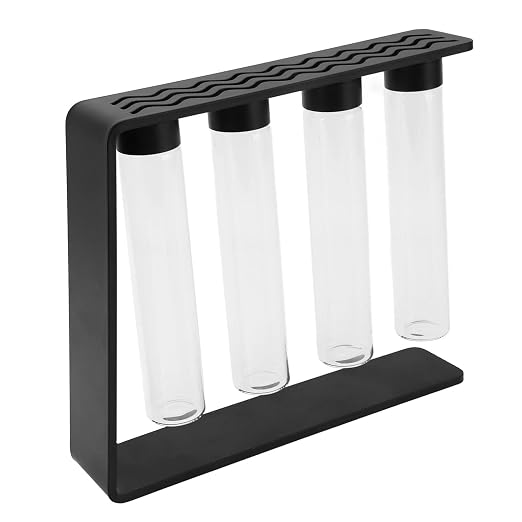 Coffee Bean Cellar Glass Tubes Storage Set Metal Stand Funnel - Image 8