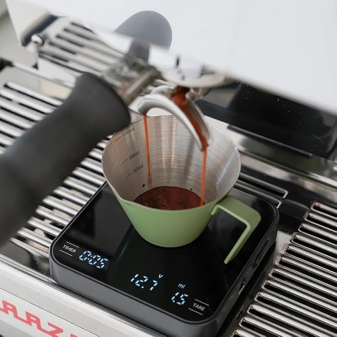 watchget Stainless Steel Espresso Cups, Single Spout & Scale Measuring Cup - Image 3