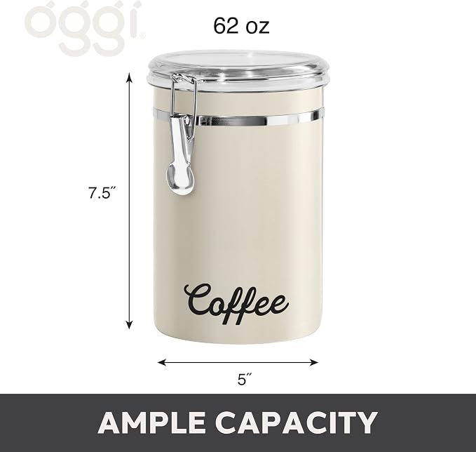 Oggi Stainless Steel Coffee Canister 62 fl oz - Image 5