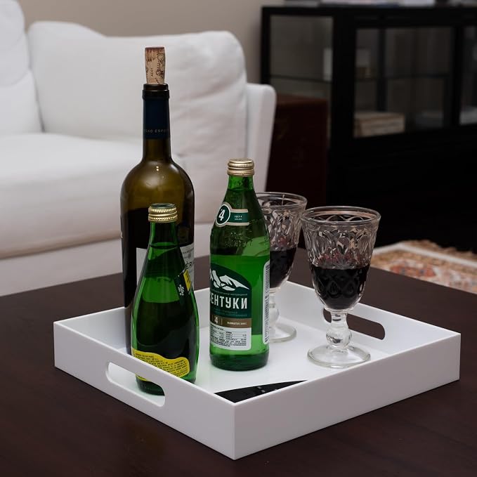 Glossy White Acrylic Serving Tray - Image 7