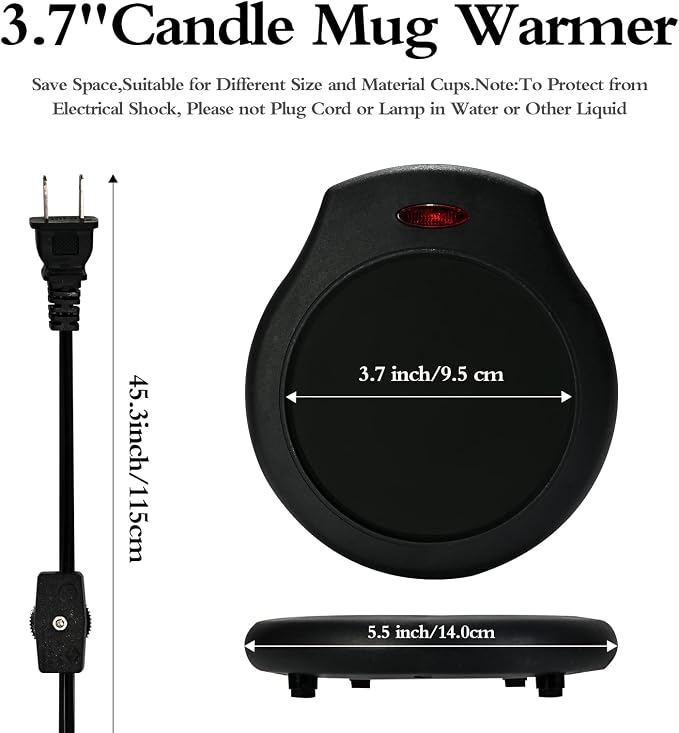 ASAWASA 2Pcs Candle Warmer Plate and Mug Warmer - Image 2