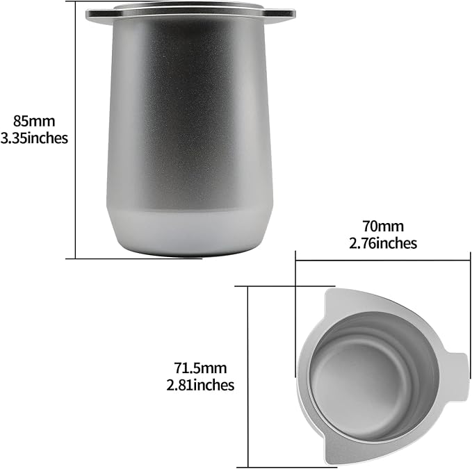 54mm Espresso Dosing Cup for Portafilter, Matte Silver Grounds Cup - Image 4