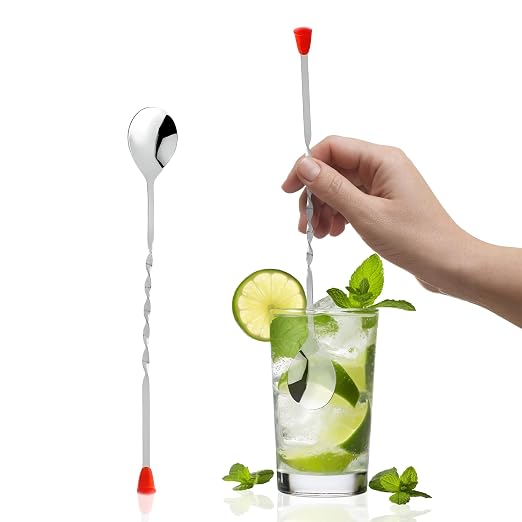 OCS Parts 11-Inch Stainless Steel Bar Spoon | Easy Grip Mixing Spoon by OCSParts