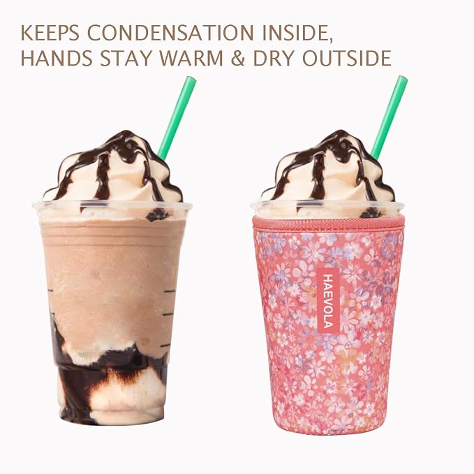 Reusable Insulated Neoprene Iced Coffee Cup Sleeve, Durable Drink Sleeve - Image 6