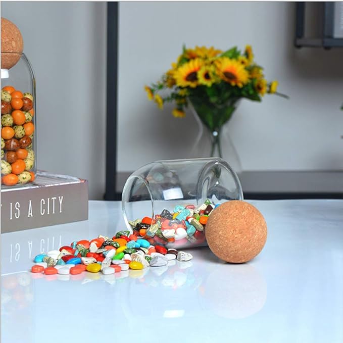 Glass Jar with Wood Lid Ball Jar Small Food Storage Container Clear Candy Jars - Image 2