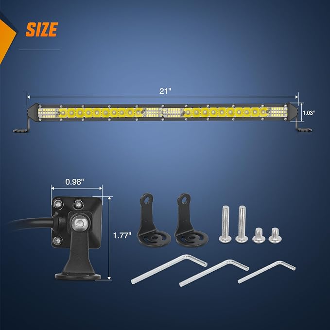 Nilight Slim LED Light Bar 21 Inch 52LED Single Row Spot Flood Combo Fog - Image 2