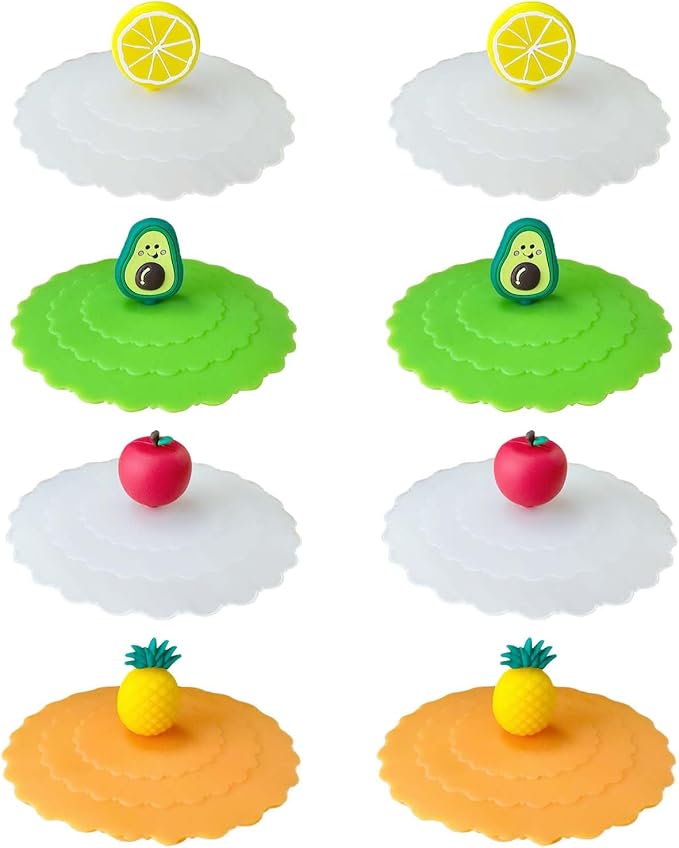 8 Pcs Silicone Cup Covers, Colorful Anti-Dust Coffee Cup Lid Covers by Unknown