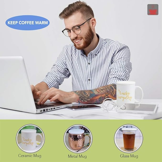 2Pcs Reusable Mug Lids for Ceramic Mugs, 11oz White Ceramic Cup Lid, Drink - Image 4