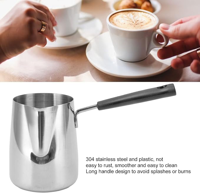 Classics Turkish Coffee Pot, 21oz/600ml Stainless Steel Milk Frothing Jug Long - Image 7