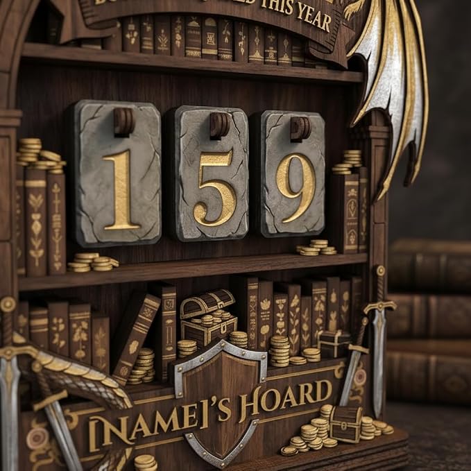 Personalized Book Read Tracker, Wooden Books Read This Year Counter, Reading - Image 3