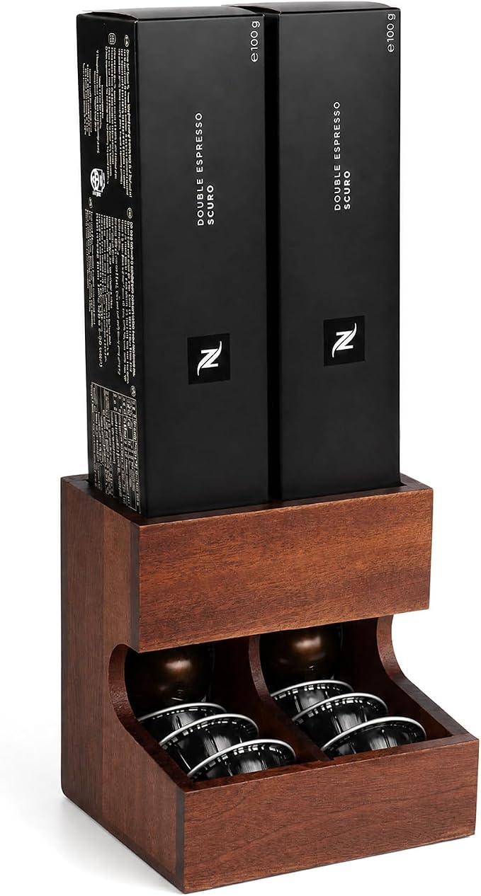 Wood Pod Dispenser Designed for Nespresso Vertuo Capsules, Freestanding by LKEUYUI