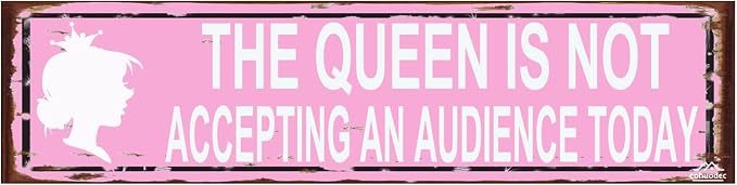 The Queen Is Not Accepting An Audience Today Sign, Rustic Metal Wall Art by cohuodec