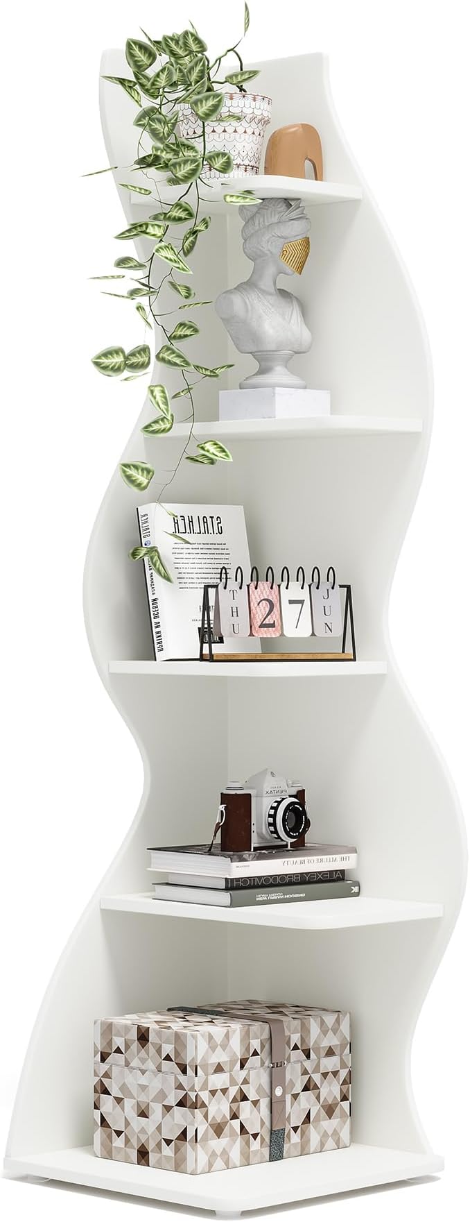 Tribesigns Corner Shelf, Modern 5-Tier Wall Corner Bookshelf, Stylish Corner by Unknown