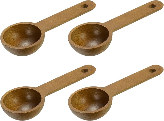 uxcell 4pcs Coffee Spoons, 15ml Wooden Table Spoons Tea Measure Scoops by uxcell