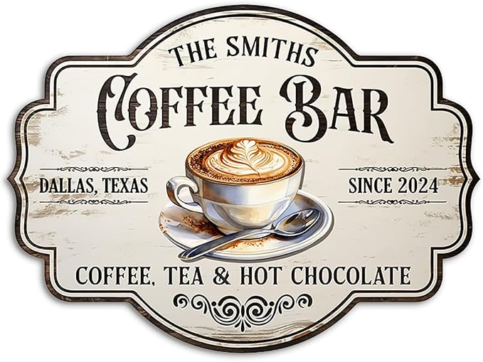 THUYPT Personalized Coffee Sign, Coffee Wooden Sign Plaque Wall Hanging Coffee by Thuypt