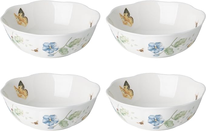 Lenox Dinnerware Sets, Butterfly Meadow 4-Piece All-Purpose Bowls Set, 20 Oz by Lenox