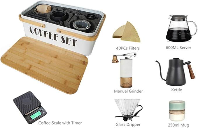 SOTECH Pour Over Coffee Maker Set Coffee Kettle Scale Server Dripping Cup Bean - Image 4
