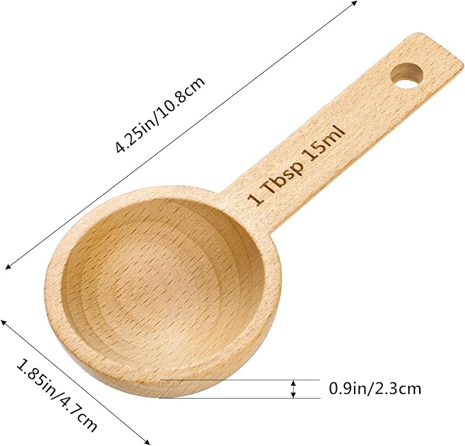 Tebery 8 Pack Wood Measuring Scoops - Image 2