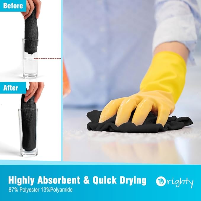 Orighty Microfiber Cleaning Cloth, 5 Pack Highly Absorbent Cleaning Rags - Image 3