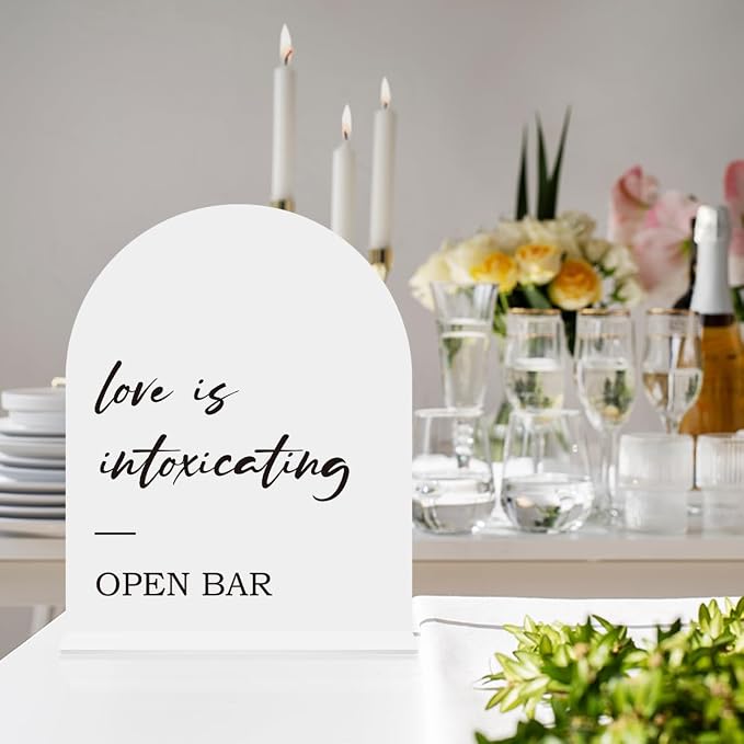 Open Bar Sign, Wedding Engagement Bridal Shower Open Bar Decor - Image 3