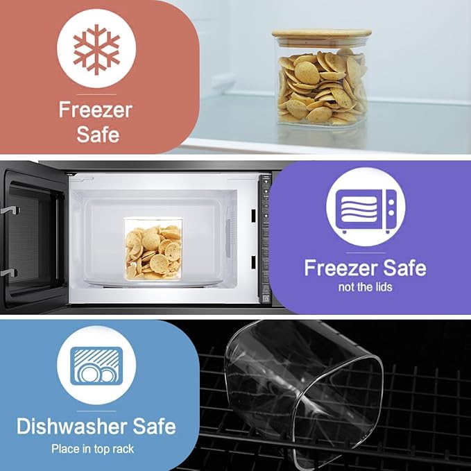 6 Pack Square Glass Pantry Storage Containers - Image 5
