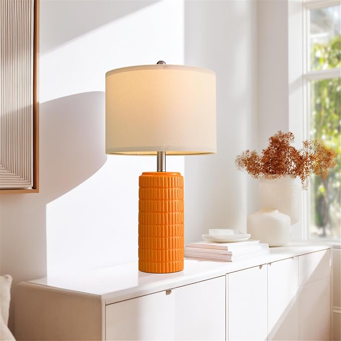 PoKat 23" Orange Table Lamps Decor - Image 6