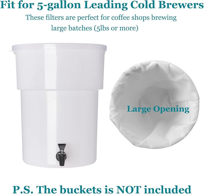 Yzurbu 100pcs 16''x20'' Cold Brew Coffee Filter Bags, No Mess Disposable Filter - Image 4