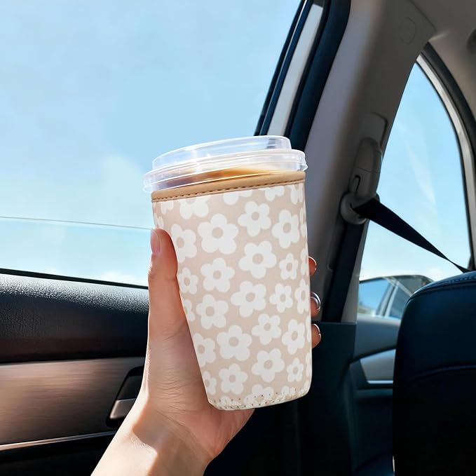 Reusable Insulated Sleeve for Iced Coffee Cup, Beverage Holder for Iced Coffee - Image 3
