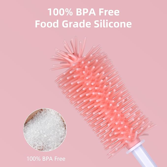 Silicone Bottle Cleaning Brush, Baby Travel Essential Bottle Brush Set - Image 2