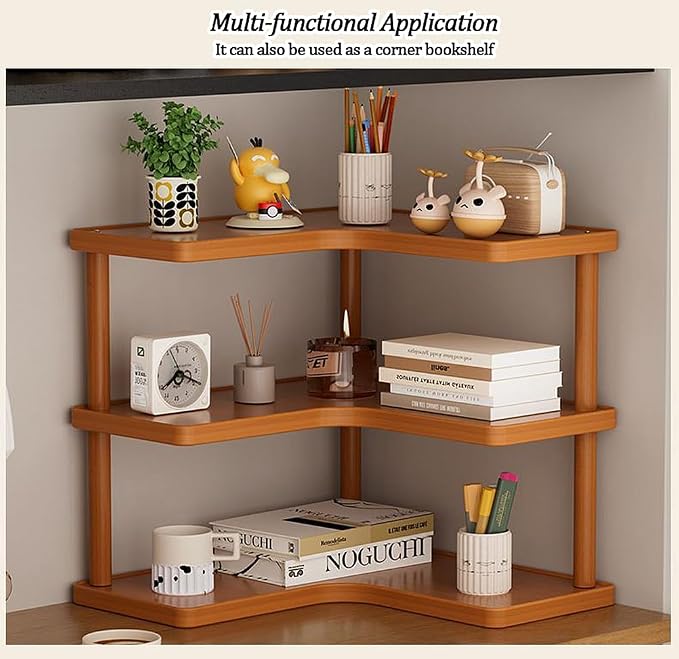3-tier Kitchen countertop corner spice rack, household Cupboard Cabinet coffee - Image 6