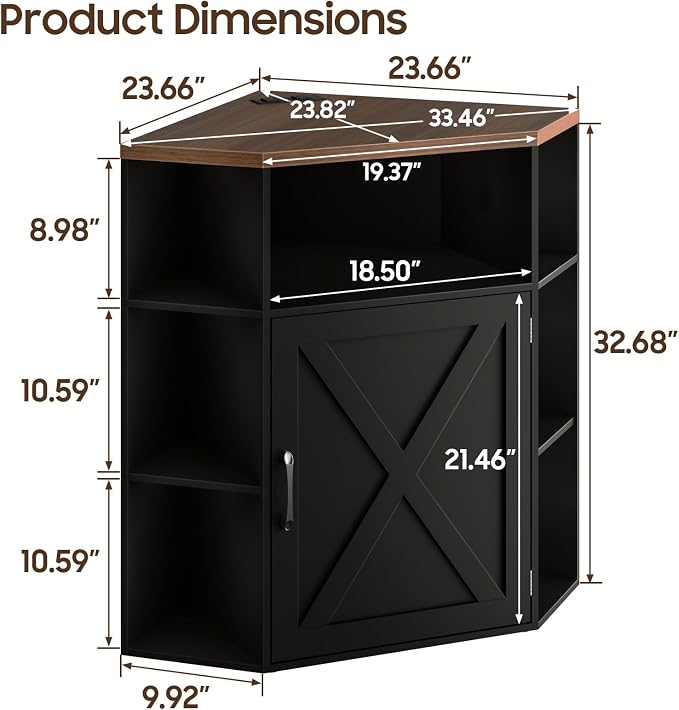 Vabches Corner Cabinet, Corner Storage Shelf - Image 2