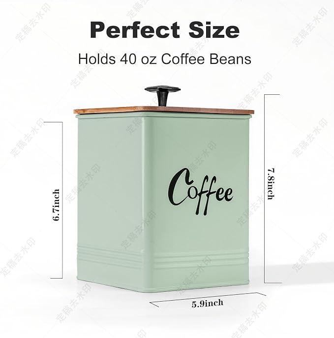 Coffee Canister, Airtight 40 oz Large Iron Black Storage Container - Image 3