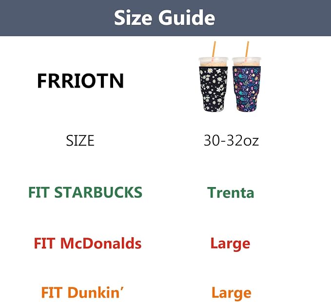 2 Pack Reusable Iced Coffee Sleeves - Image 2