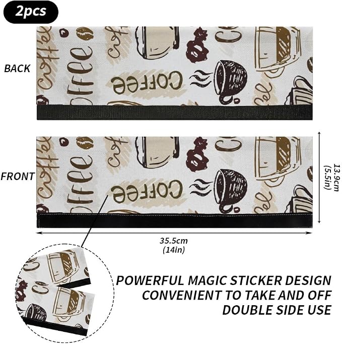 Retro Coffee Cup Refrigerator Door Handle Cover, Kitchen Decor Fridge Covers - Image 2