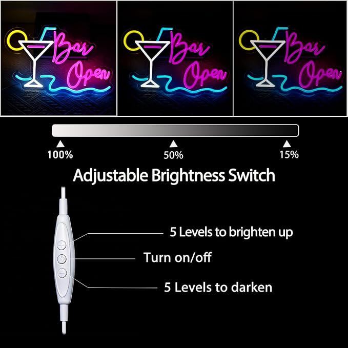 Bar Open Neon Sign Open Beer Led Wall Light - Image 6