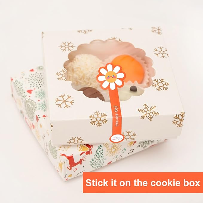 400Pcs Handmade Food Baking Seal Stickers Labels, Flower Shape Long Label - Image 5
