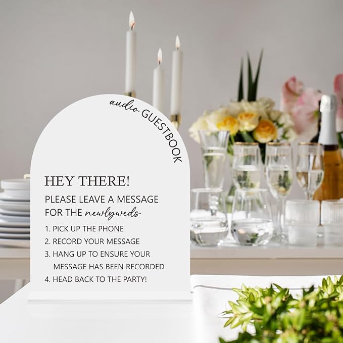 Audio Guest Book Sign, Wedding Engagement Bridal Shower Decor - Image 3