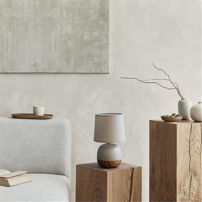 Simple Designs LT2078-LWG Petite Mid Century Table Lamp, Light Wood and Light - Image 5