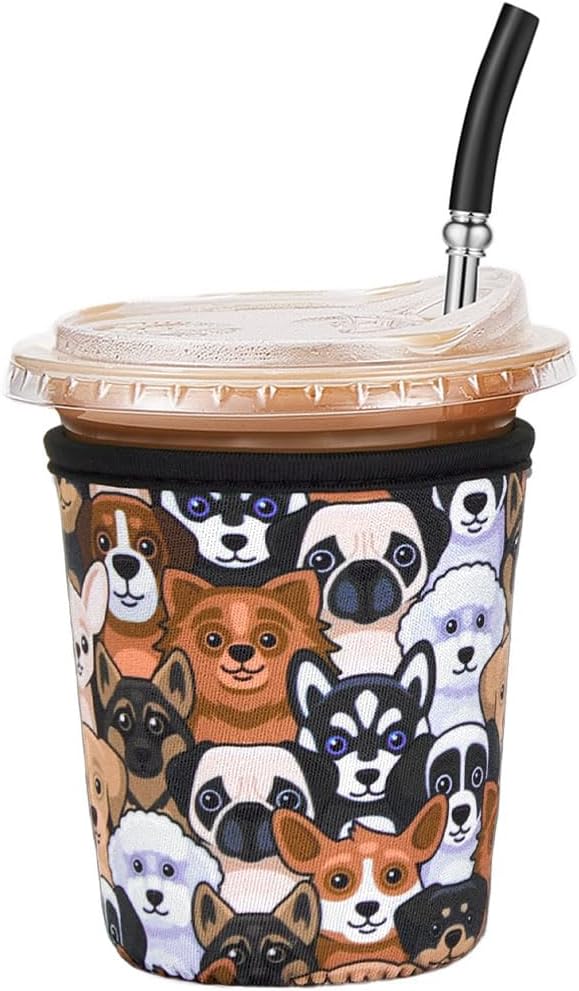 Reusable Insulated Neoprene Iced Coffee Sleeves & Coffee Cup Holder, Universal by Cavllson