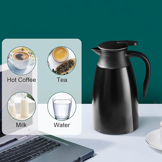 PARACITY Coffee Carafes for Keeping Hot, 18/8 Carafe for Hot Liquids, Double - Image 6