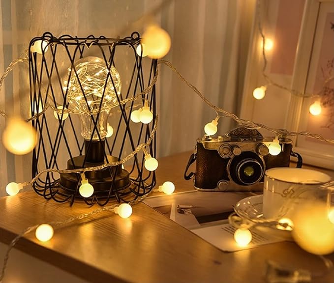 Globe String Lights 20ft 40 LED USB Powered Warm White Fairy Lights - Image 2