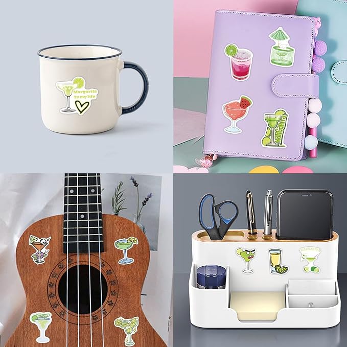 55PCS Margarita Cocktail Stickers, Waterproof Vinyl Stickers - Image 5