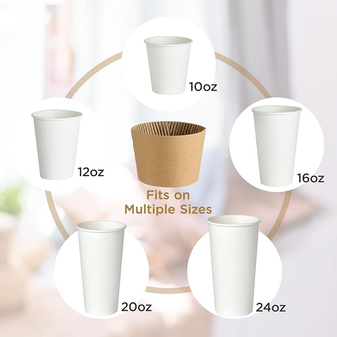 200 Pack Coffee Sleeves, Disposable Cup Sleeves - Image 4