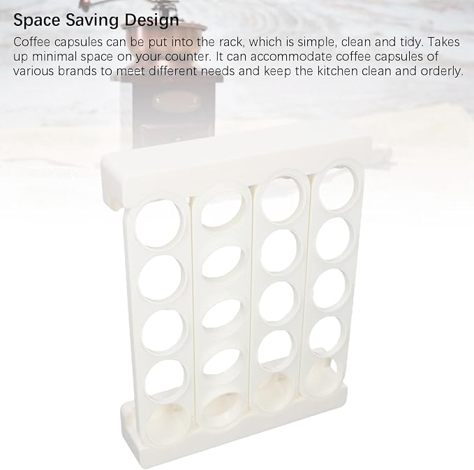 Coffee Pods Display Rack, 24.5x32x4.2cm / 9.6x12.6x1.7in 20 Pots Wall Mountable - Image 5