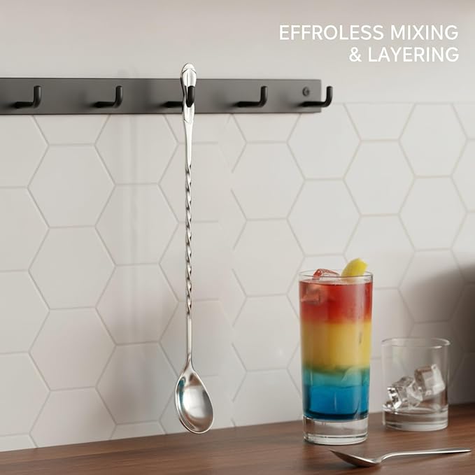 Stainless Steel Bar Spoon with Twisted Handle - Image 3