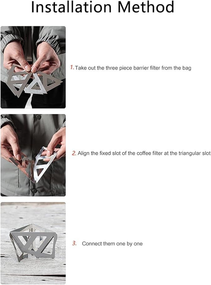SagaSave Folding Coffee Drip Stainless Steel Reusable Holder Cone Coffee Filter - Image 3