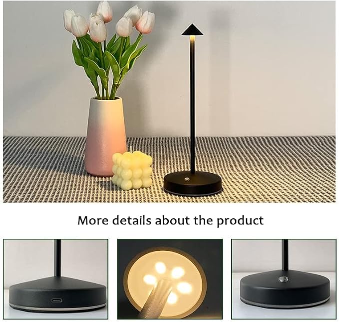 2 PACK Cordless Lamps, Battery Rechargeable Table Lamp, Portable Lamps - Image 3