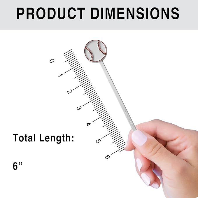 Royer – Baseball Cocktail Stirrers | Fun Baseball Swizzle Sticks - Image 4